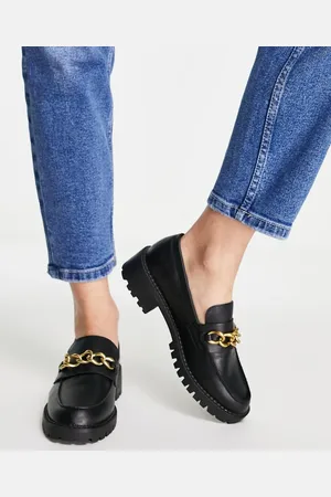 London Rebel Chunky loafers with chain in