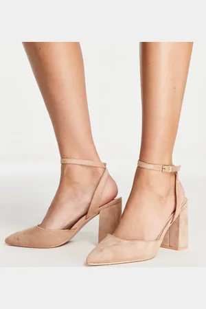 Raid Neima block heeled shoes in beige micro