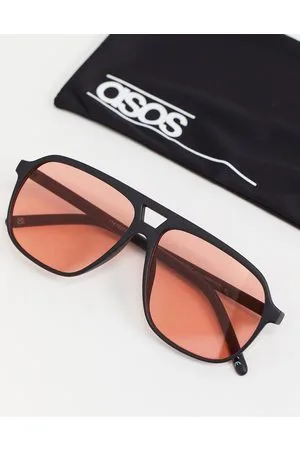 ASOS DESIGN 70s aviator sunglasses in brown ombre with purple lens