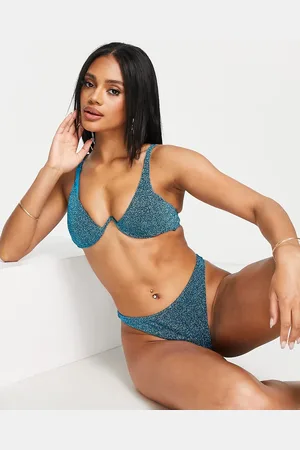 ASOS Mix and match v underwired bikini top in glitter