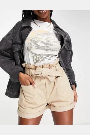 Miss Selfridge Belted patch pocket cargo short in stone