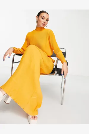 ASOS High neck chiffon plisse maxi dress