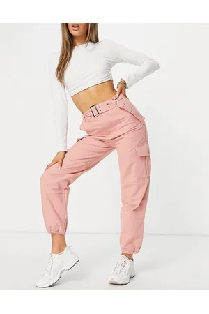 Womens pink cargo on sale trousers