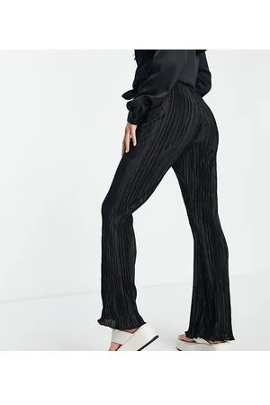 ASOS DESIGN Petite wide leg pants in black