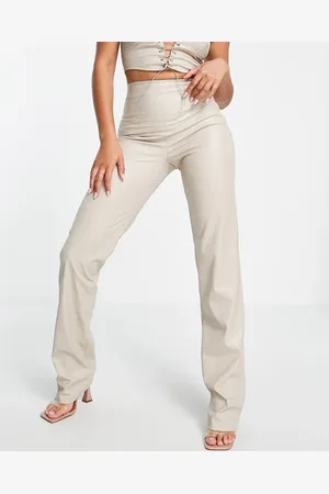 Missyempire Straight leg trousers co ord in croc leather look