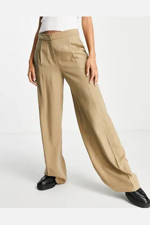 SELECTED Femme tailored wide leg trousers in tan