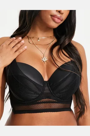 ASOS Fuller Bust Izzy satin and geo mesh moulded bra in