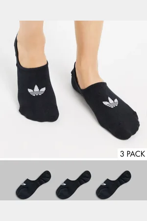 adidas 3 pack no show socks in black