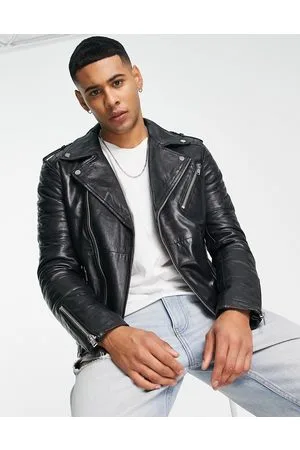 Barney's originals real hot sale leather biker jacket