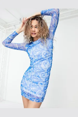 Noisy May Mesh mini dress in marble print