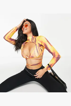 AsYou Co-ord wrap detail top in tiger print