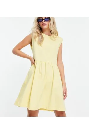 Noisy May Padded shoulder mini smock dress in