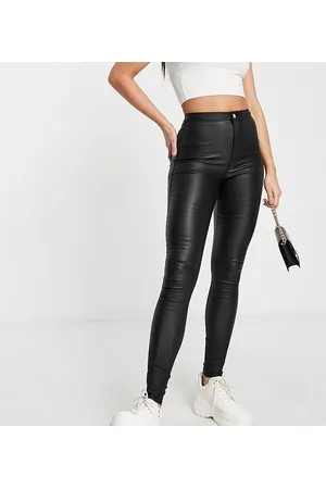 Missguided high rise crop leg carrot jeans in ecru