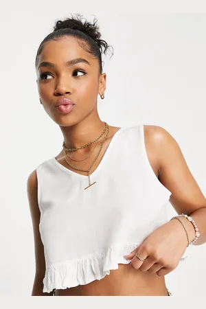 Pieces® Frill hem crop top co-ord in