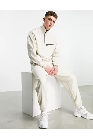 Selected Homme co-ord oversized joggers in beige