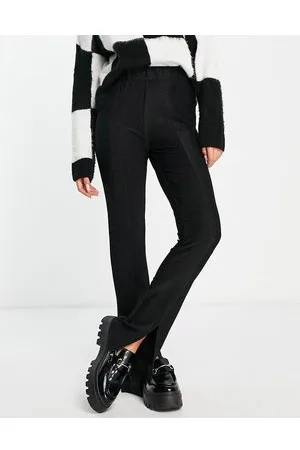 Pieces® Split hem flared trousers in glitter