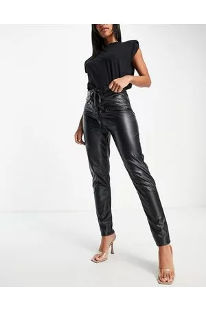 Split Front Leather look Skinny Trouser  Misspap UK