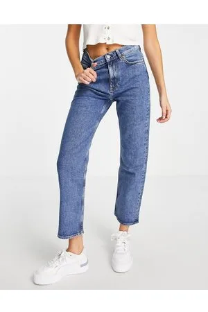 & OTHER STORIES Favourite cotton blend straight leg mid rise cropped jeans in vikas - MBLUE