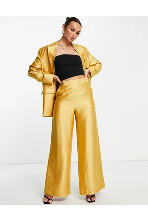 ASOS Occasion satin wide leg suit trouser in