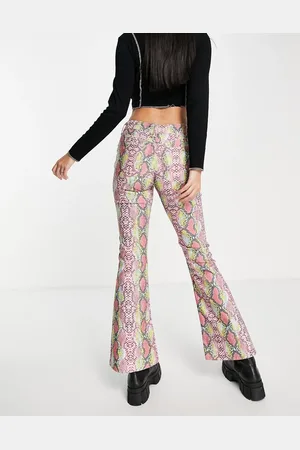 ASOS Low rise comfort stretch flare in multicolour snake