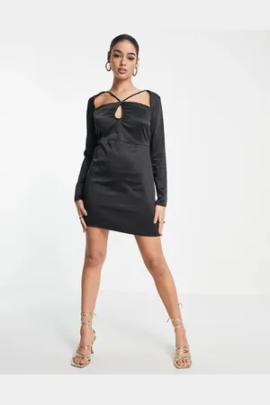 Lola May Satin cutout mini dress in