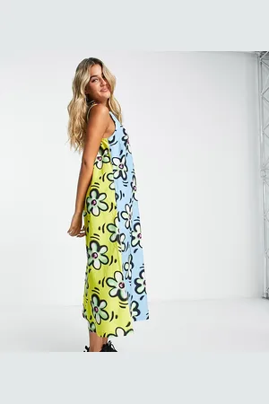 COLLUSION Mixed floral printed midi dress in