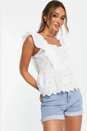 Y.A.S Y.A.S frill detail sleeveless blouse in