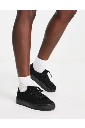 ASOS DESIGN Duet flatform lace up trainers in white