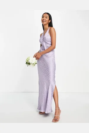 Topshop Heart jacquard maxi slip dress in lilac
