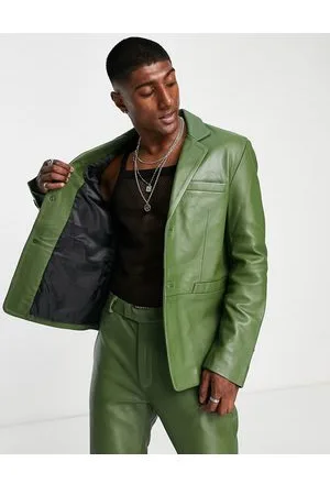 Lavendard Green Leather Biker Jacket - Stylish & Edgy Motorcycle Apparel