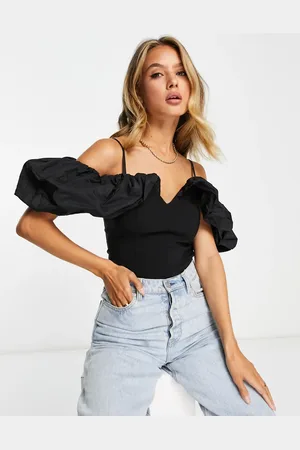 River Island Taffetta bardot top in