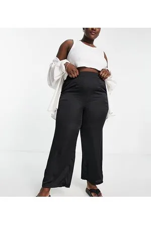 Black Plain Stretch Slim Leg Trousers | New Look