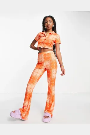 Daisy Street High waisted flare trousers in bandana co-ord