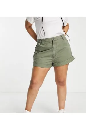 ASOS ASOS DESIGN Curve slouchy mom short in washed khaki