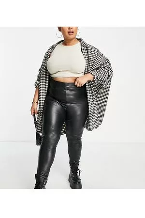 New Look faux leather leggings in black  ASOS