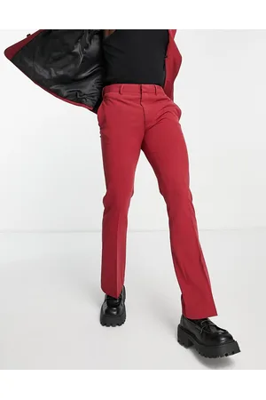 Wide & Flare Pants in the color red for Men on sale | FASHIOLA INDIA