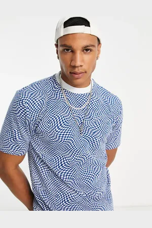 River Island Warped checkerboard t-shirt in