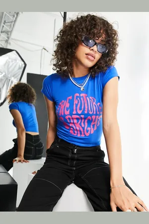 Heartbreak Cropped t-shirt with future print in bright