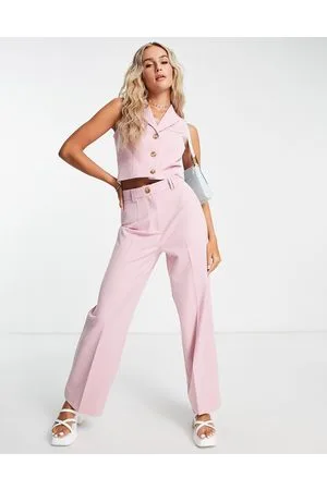 Miss Selfridge Straight leg trouser co-ord in pale