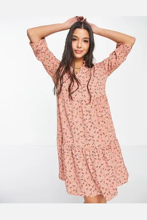 JDY Viber 3/4 sleeve shirt mini dress in