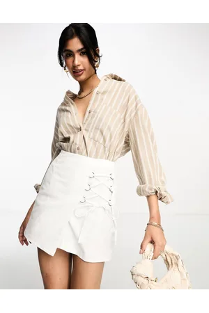 ASOS Mini skirt with lace up ring detail in