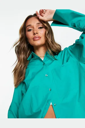 Topshop Cuffed poplin shirt in