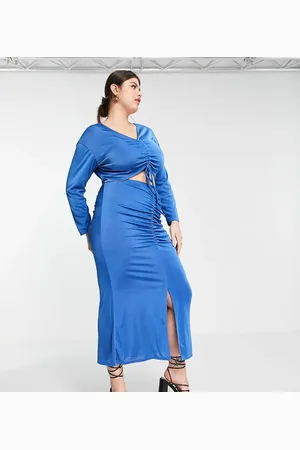 In The Style X Liberty exclusive sleeve ruched detail midi skirt co-ord in