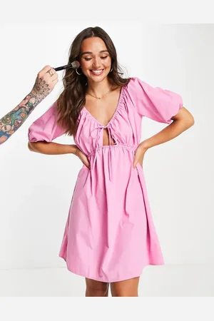 VILA Mini dress with cut out in bright