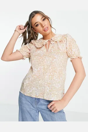 New Look Collared blouse in retro floral
