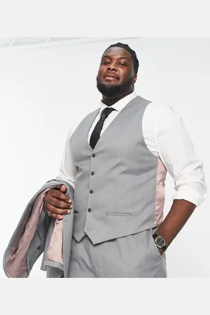 River Island River Island Big & Tall skinny suit waistcoat in
