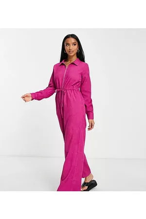 Lola May Women Jumpsuits - Cord tie waist jumpsuit in berry