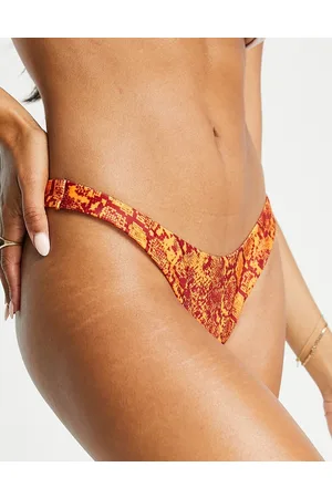Weekday High leg snake print bikini bottom in