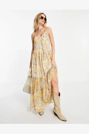 VIOLET ROMANCE Trapeze midi dress in floral print