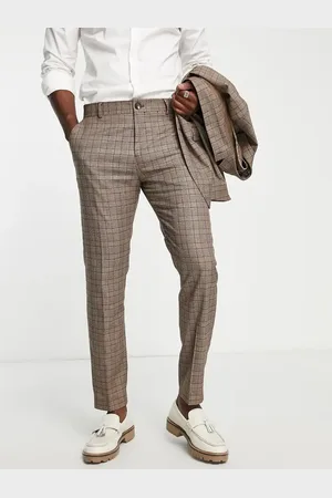 SELECTED Slim fit suit trousers in check
